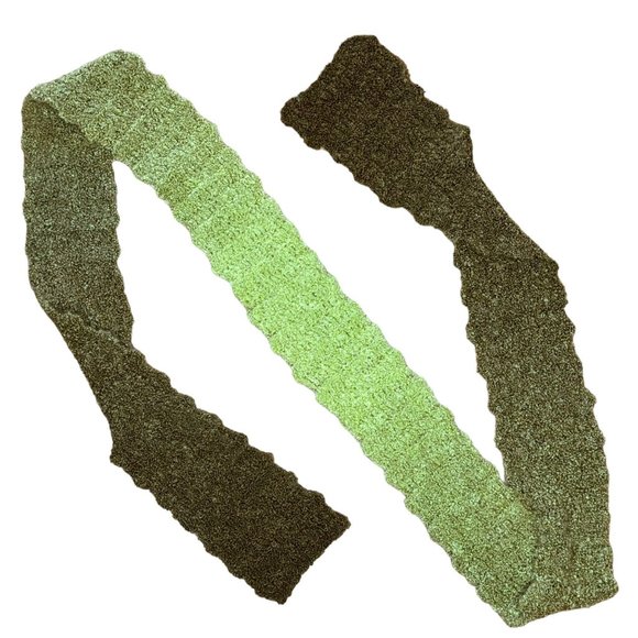 Handmade Olive Green Ombre Scarf Crochet Pattern Unisex Very Soft 91.5 in - Picture 4 of 4